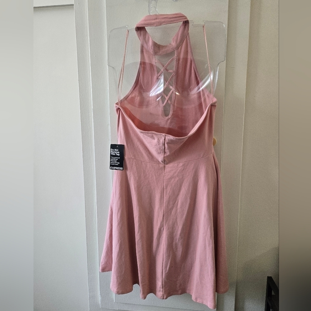 Express Pink Halter Dress NWT - Picture 3 of 3